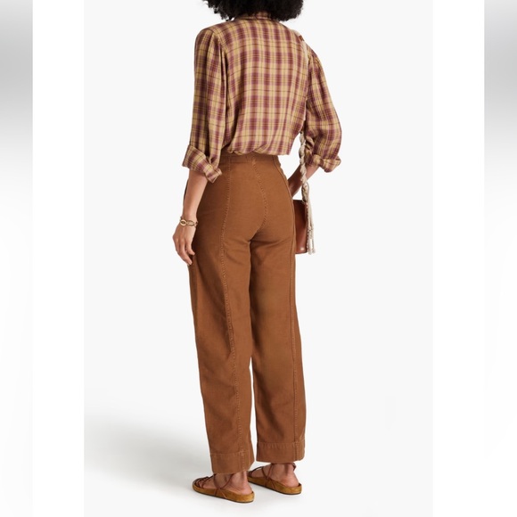 FRAME Utility Barrel Cotton Canvas Wide Leg Pants 23 - Picture 3 of 6